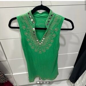 INC International Concepts green sleeveless tunic
